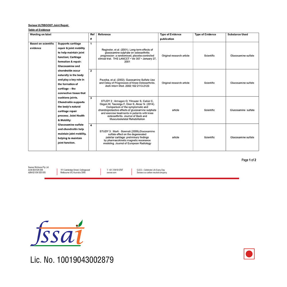 Swisse Ultiboost Joint Repair, 60 Tablets, Pack of 1 Swisse Ultiboost Joint Repair, 60 Tablets, Pack of 1