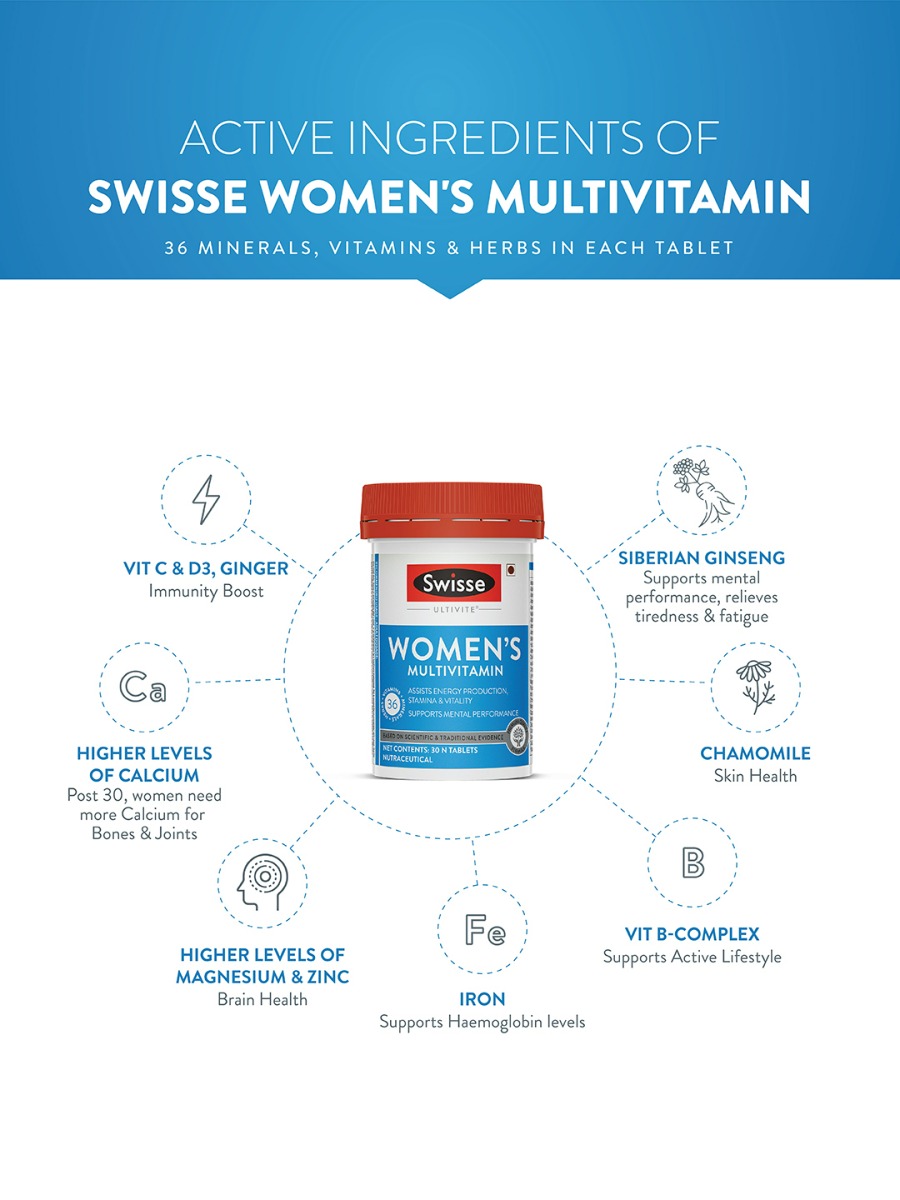 Swisse Ultivite Women's Multivitamin, 30 Tablet, Pack of 1 Swisse Ultivite Women's Multivitamin, 30 Tablet, Pack of 1