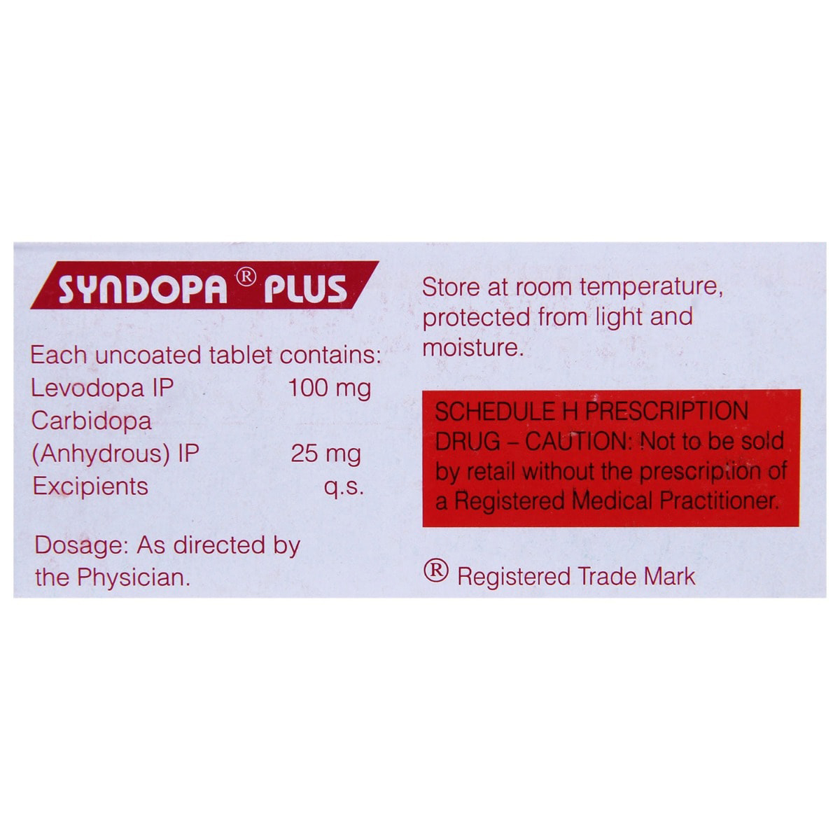 Syndopa Plus Tablet 15's, Pack of 15 TABLETS Syndopa Plus Tablet 15's, Pack of 15 TABLETS