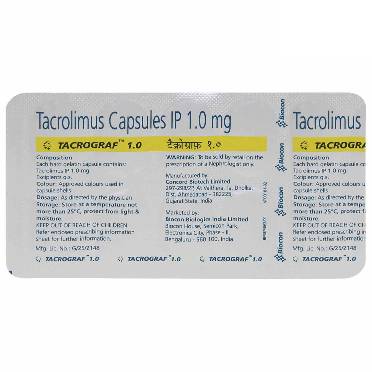 Tacrograf 1 Capsule 10's, Pack of 10 CAPSULES Tacrograf 1 Capsule 10's, Pack of 10 CAPSULES