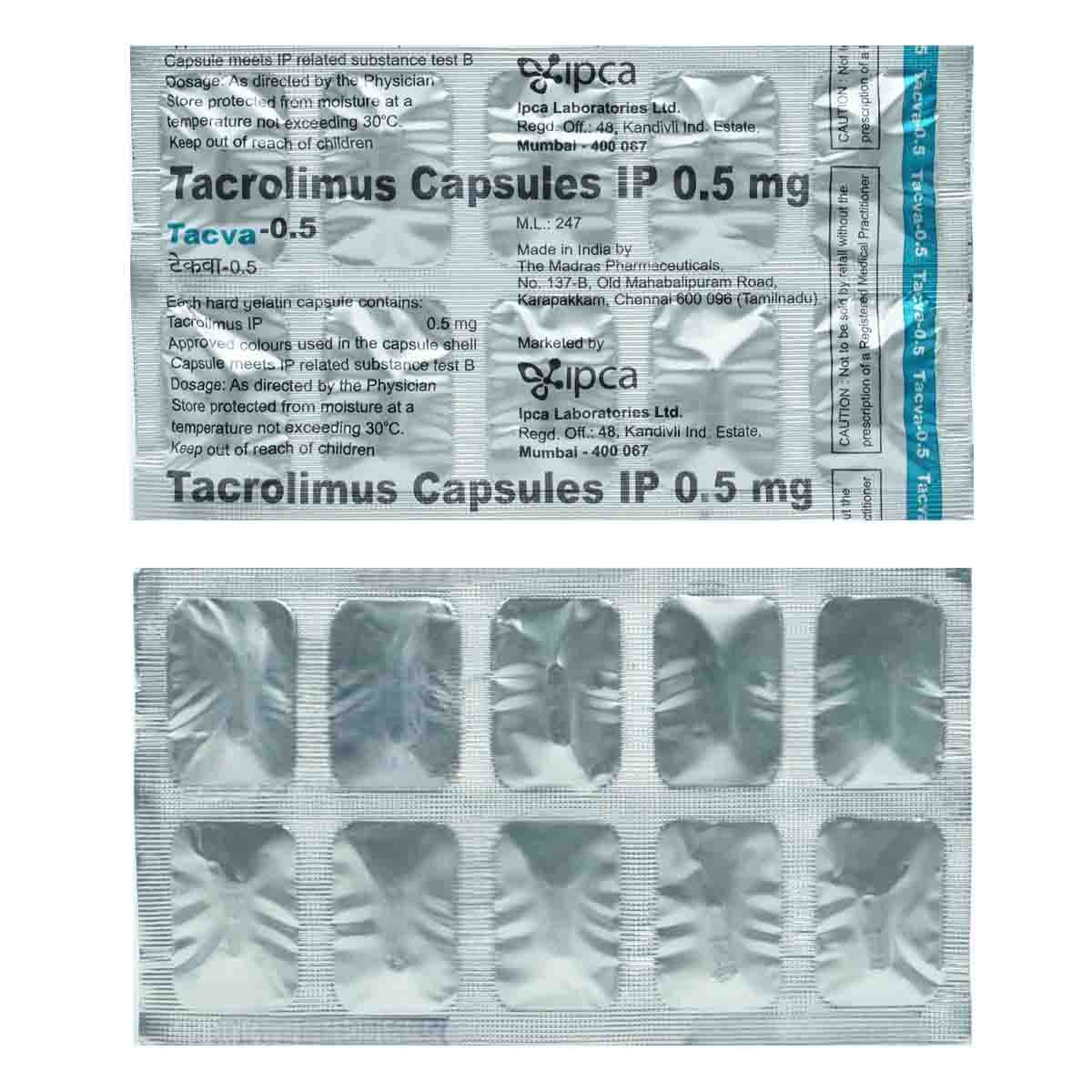 Tacva-0.5 Capsule 10's, Pack of 10 CapsuleS Tacva-0.5 Capsule 10's, Pack of 10 CapsuleS