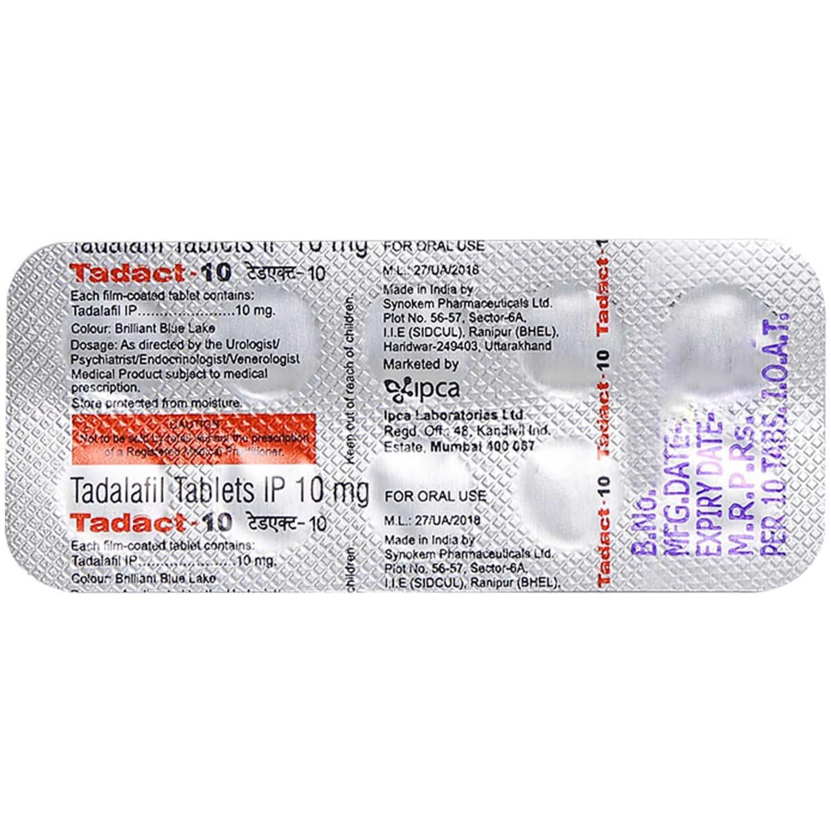 Tadact 10 Tablet 10's, Pack of 10 TABLETS Tadact 10 Tablet 10's, Pack of 10 TABLETS