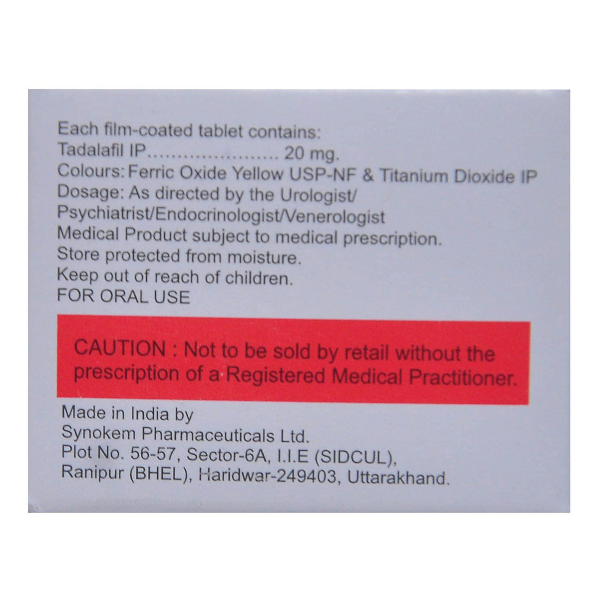 Tadact-20 Tablet 10's, Pack of 10 TABLETS Tadact-20 Tablet 10's, Pack of 10 TABLETS