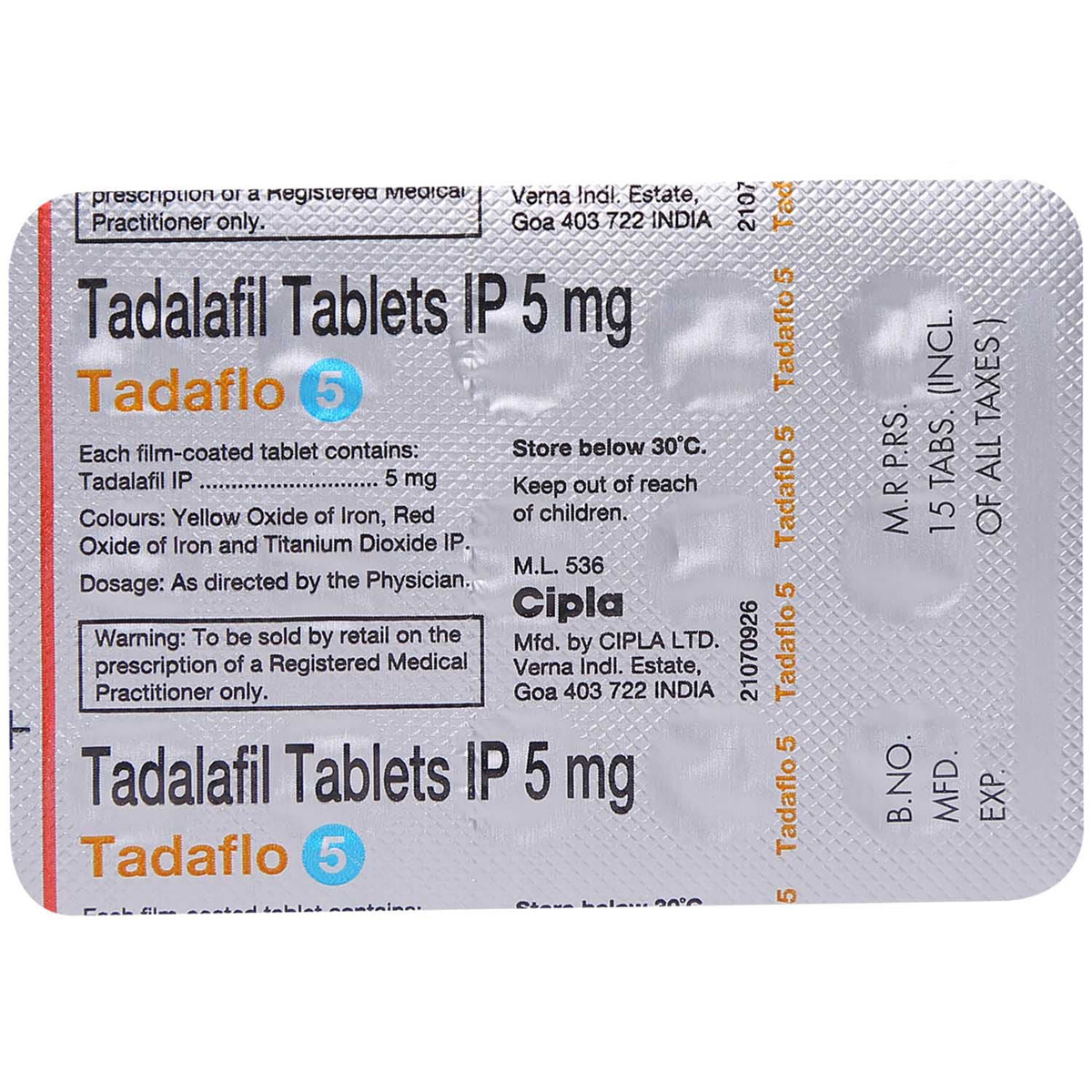 Tadaflo 5 Tablet 15's, Pack of 15 TABLETS Tadaflo 5 Tablet 15's, Pack of 15 TABLETS