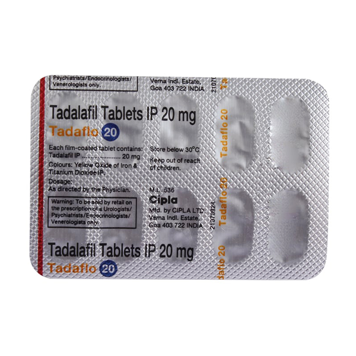 TADAFLO 20MG TABLET 10'S, Pack of 10 TabletS TADAFLO 20MG TABLET 10'S, Pack of 10 TabletS