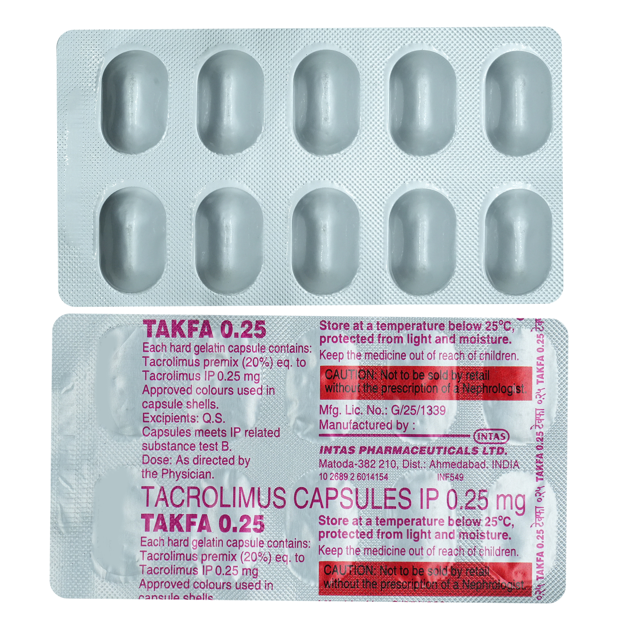 Takfa 0.25 Capsule 10's, Pack of 10 CAPSULES Takfa 0.25 Capsule 10's, Pack of 10 CAPSULES