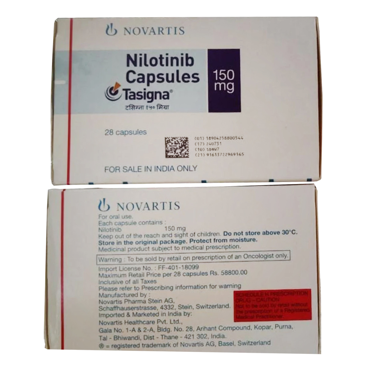 Tasigna 150Mg Capsule, Pack of 4 CAPSULES Tasigna 150Mg Capsule, Pack of 4 CAPSULES