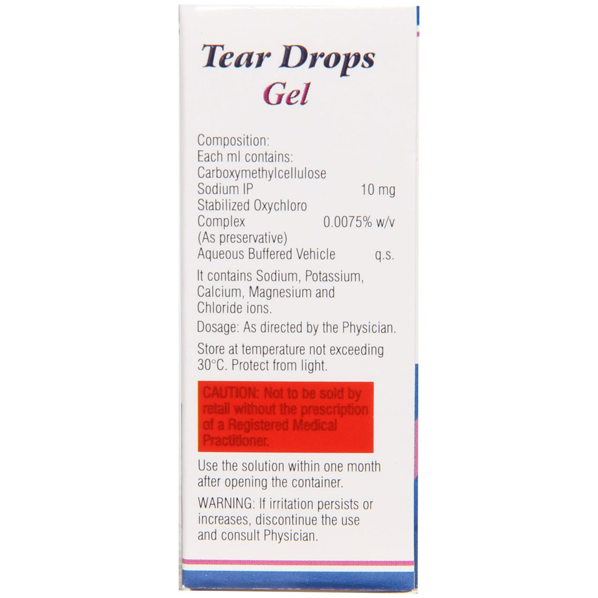 Tear Drops Gel Eye Drop 10 ml, Pack of 1 GEL EYE DROPS Tear Drops Gel Eye Drop 10 ml, Pack of 1 GEL EYE DROPS