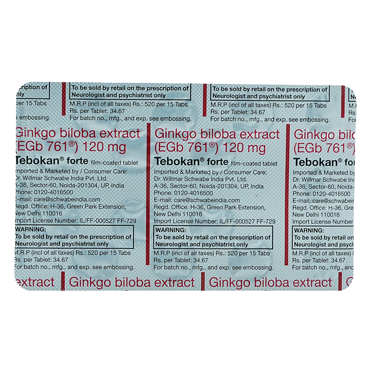 Tebokan Forte Tablet 15's, Pack of 15 TABLETS Tebokan Forte Tablet 15's, Pack of 15 TABLETS