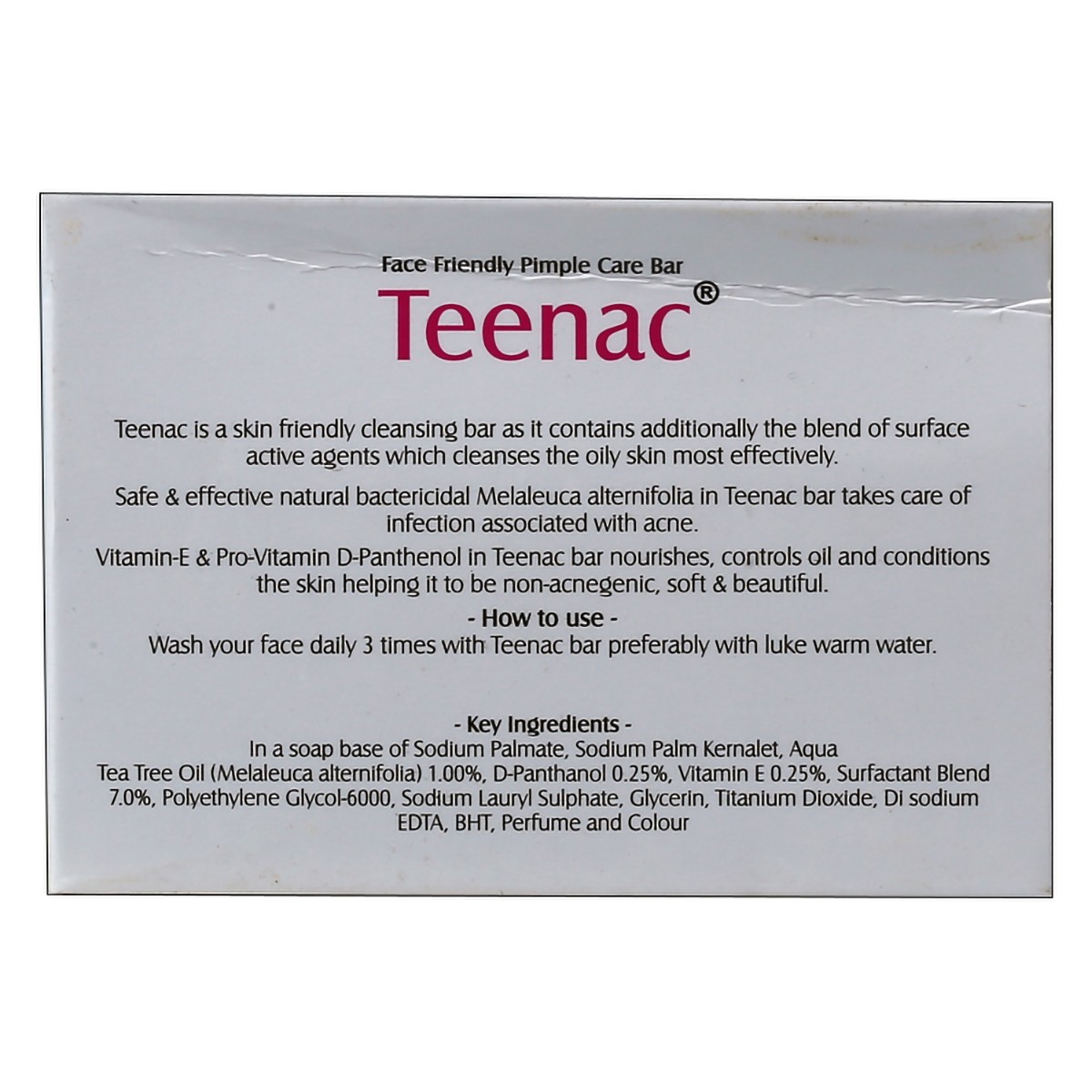 Teenac Pimple Care Bar 75 gm | Vitamin E, D Panthenol & Melaleuca Alternifolia | Controls Excess Oil | Effectively Cleanses Oily Skin, Pack of 1 Teenac Pimple Care Bar 75 gm | Vitamin E, D Panthenol & Melaleuca Alternifolia | Controls Excess Oil | Effectively Cleanses Oily Skin, Pack of 1