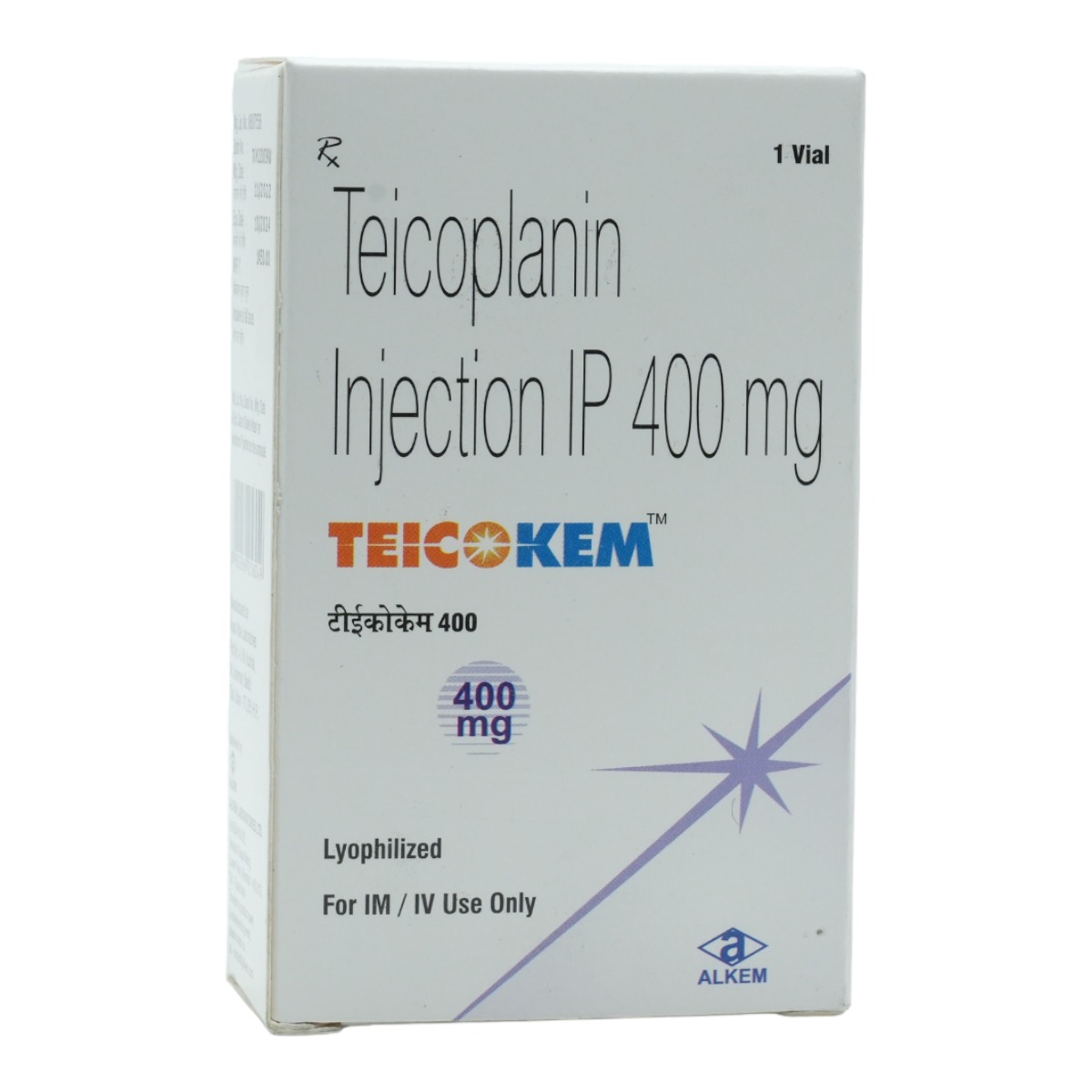 Teicokem 400Mg Inj, Pack of 1 Injection Teicokem 400Mg Inj, Pack of 1 Injection