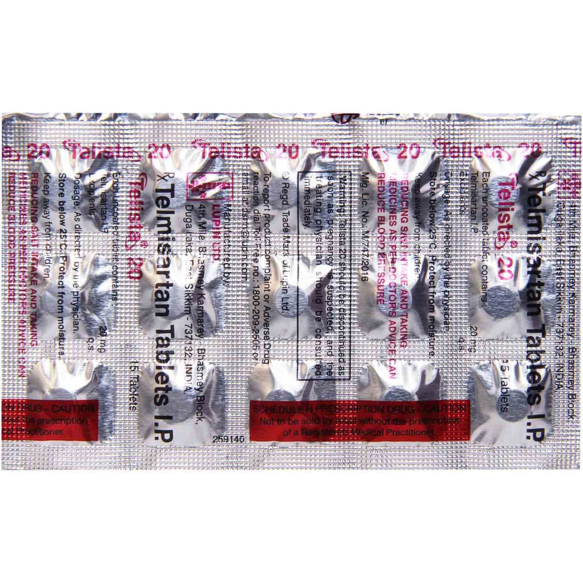 Telista 20 Tablet 15's, Pack of 15 TABLETS Telista 20 Tablet 15's, Pack of 15 TABLETS