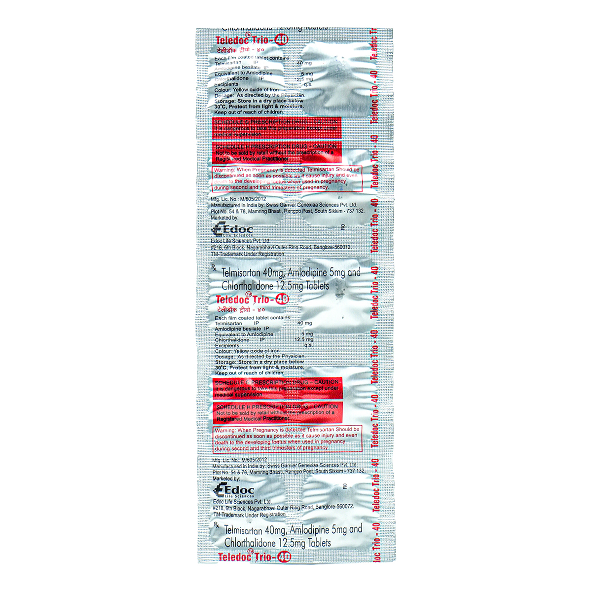 Teledoc Trio-40mg Tablet 10's, Pack of 10 Teledoc Trio-40mg Tablet 10's, Pack of 10