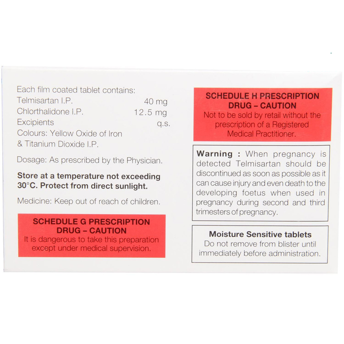 Telpres CT 40 mg/12.5 mg Tablet 15's, Pack of 15 TABLETS Telpres CT 40 mg/12.5 mg Tablet 15's, Pack of 15 TABLETS
