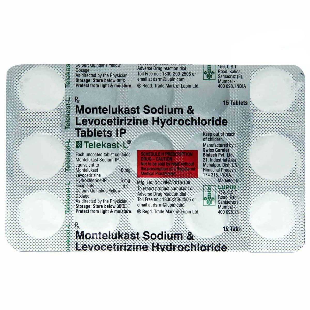 Telekast-L Tablet 15's, Pack of 15 TABLETS Telekast-L Tablet 15's, Pack of 15 TABLETS