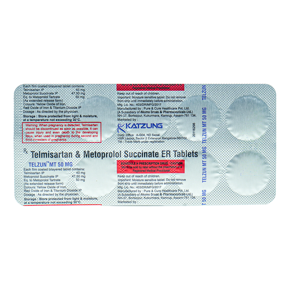 Telzun MT 50 mg Tablet 10's, Pack of 10 TABLETS Telzun MT 50 mg Tablet 10's, Pack of 10 TABLETS