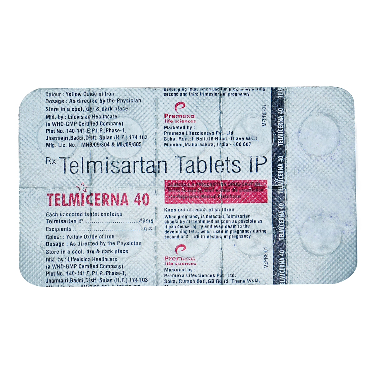 Telmicerna 40 Tablet 10's, Pack of 10 TabletS Telmicerna 40 Tablet 10's, Pack of 10 TabletS
