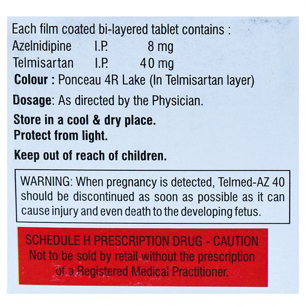 Telmed-AZ 40 Tablet 10's, Pack of 10 TABLETS Telmed-AZ 40 Tablet 10's, Pack of 10 TABLETS