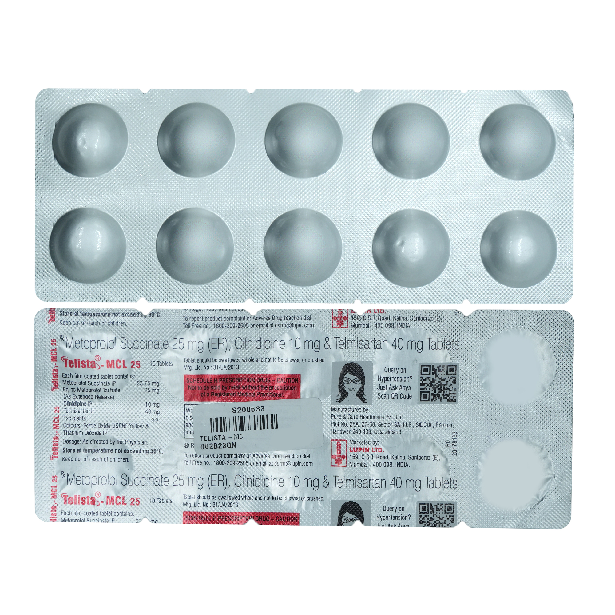 Telista-MCL 25 Tablet 10's, Pack of 10 TABLETS Telista-MCL 25 Tablet 10's, Pack of 10 TABLETS