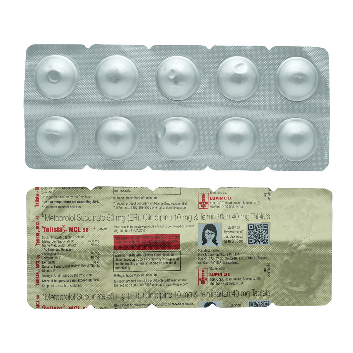 Telista-MCL 50 Tablet 10's, Pack of 10 TABLETS Telista-MCL 50 Tablet 10's, Pack of 10 TABLETS