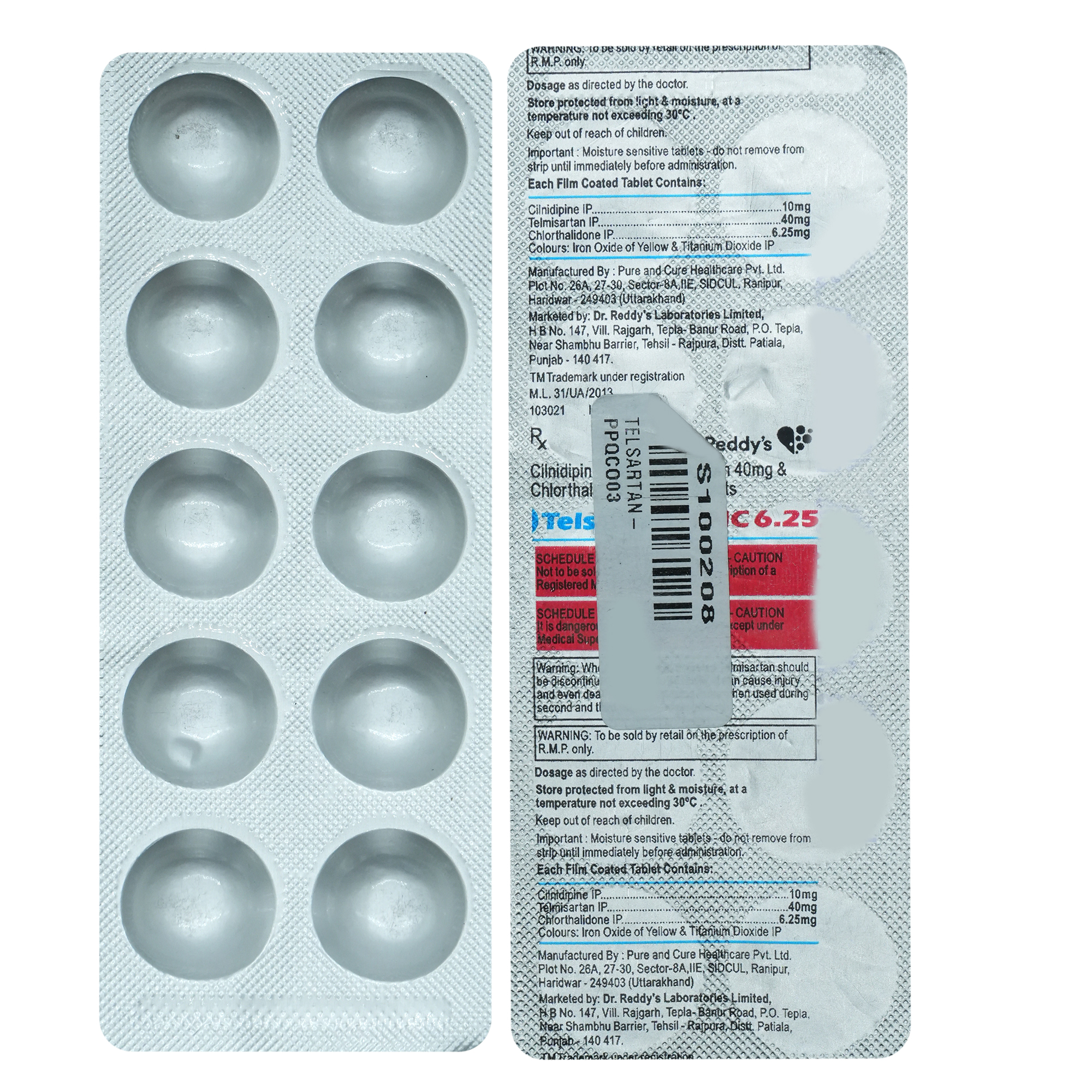 Telsartan-LNC 6.25 Tablet 10's, Pack of 10 TABLETS Telsartan-LNC 6.25 Tablet 10's, Pack of 10 TABLETS