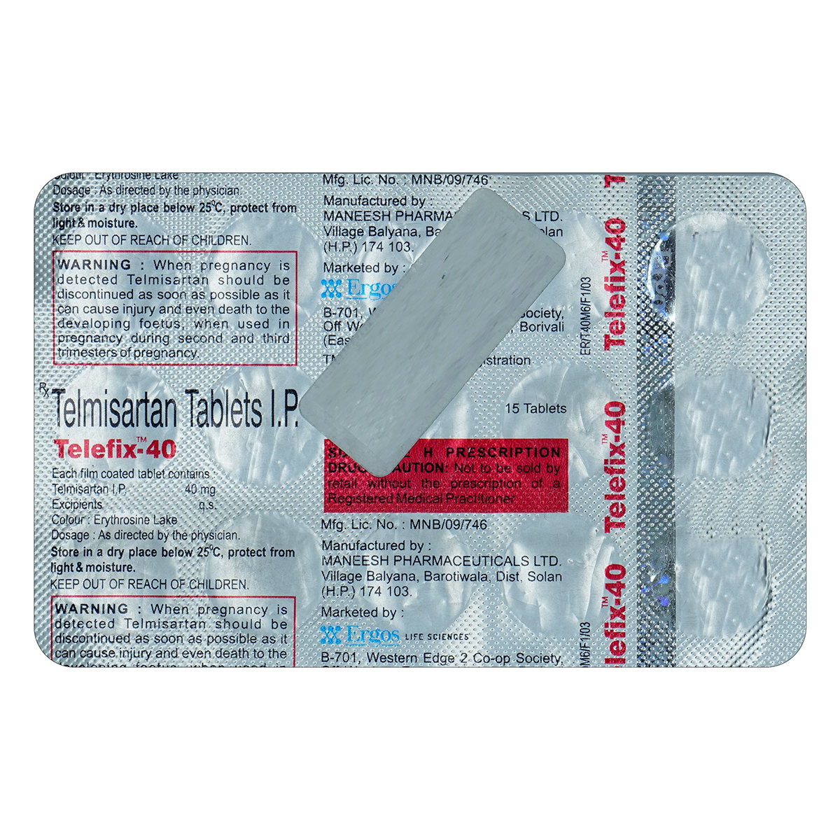 Telefix 40 mg Tablet 15's, Pack of 15 TABLETS Telefix 40 mg Tablet 15's, Pack of 15 TABLETS