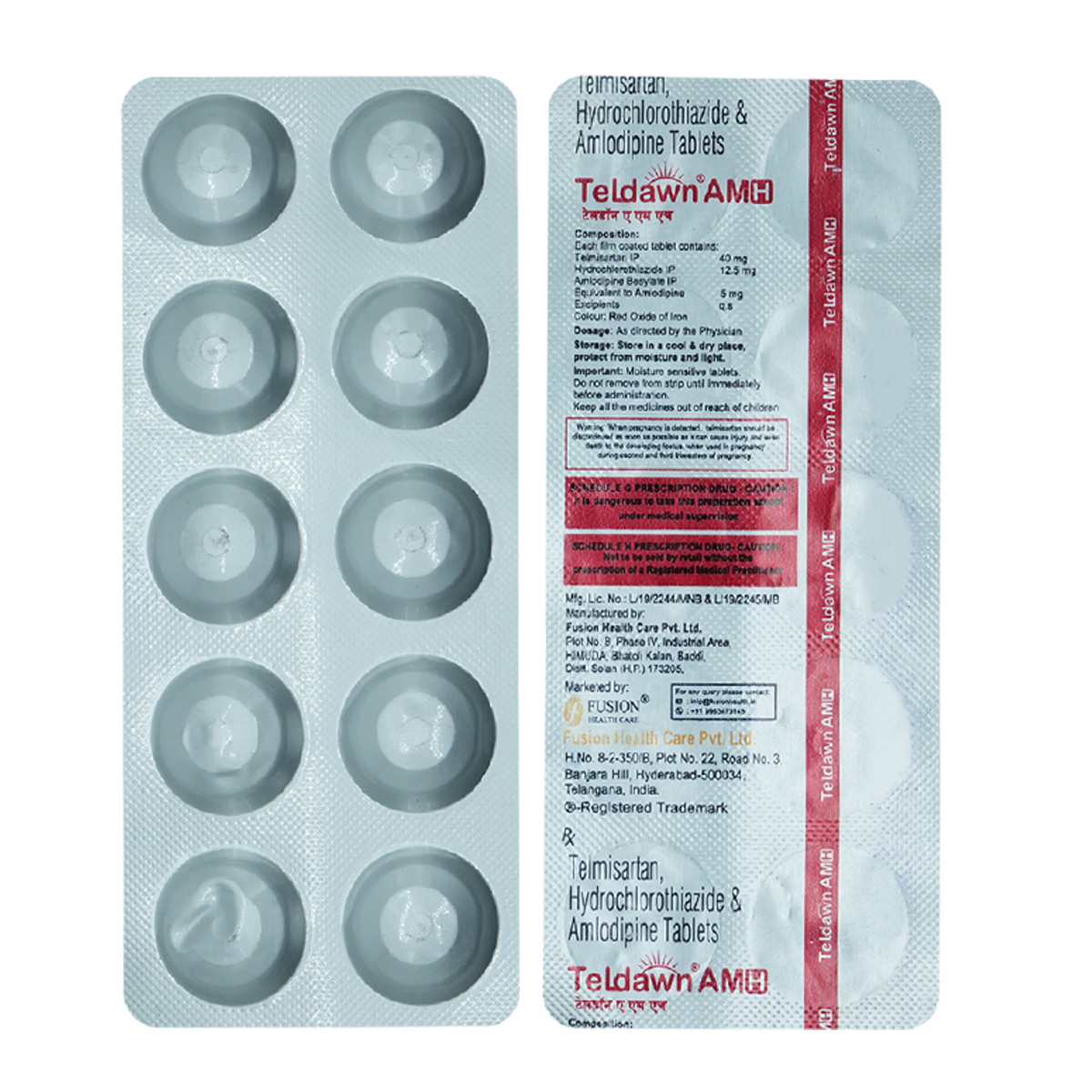 Teldawn AMH 40/12.5/5 Tablet 10's, Pack of 10 TABLETS Teldawn AMH 40/12.5/5 Tablet 10's, Pack of 10 TABLETS