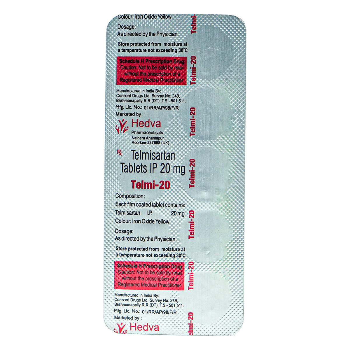 Telmi-20 Tablet 10's, Pack of 10 TabletS Telmi-20 Tablet 10's, Pack of 10 TabletS