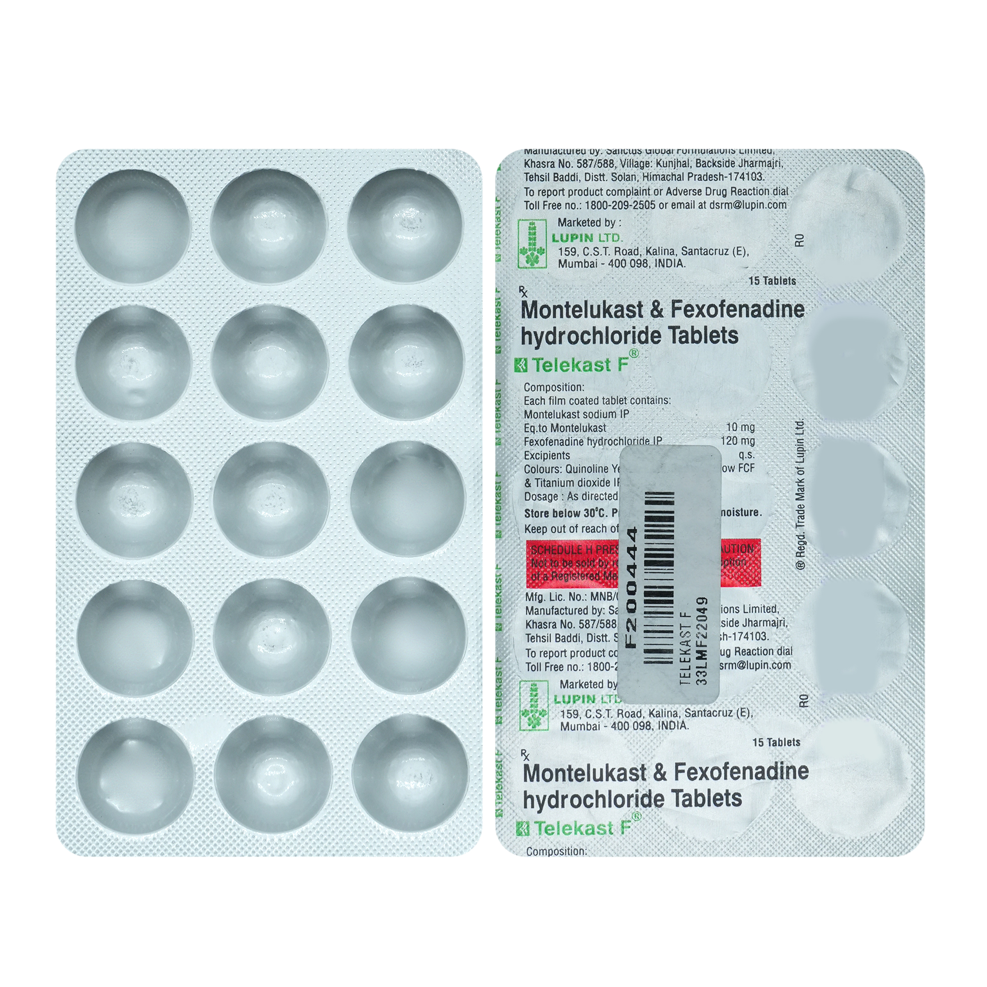 Telekast F Tablet 15's, Pack of 15 TabletS Telekast F Tablet 15's, Pack of 15 TabletS