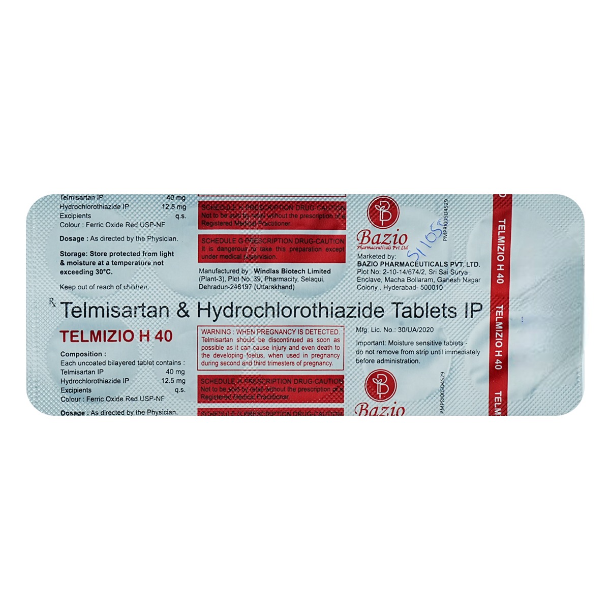 Telmizio H 40 Tablet 10's, Pack of 10 TabletS Telmizio H 40 Tablet 10's, Pack of 10 TabletS