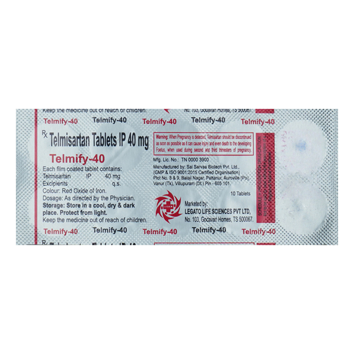 Telmify-40 Tablet 10's, Pack of 10 TabletS Telmify-40 Tablet 10's, Pack of 10 TabletS