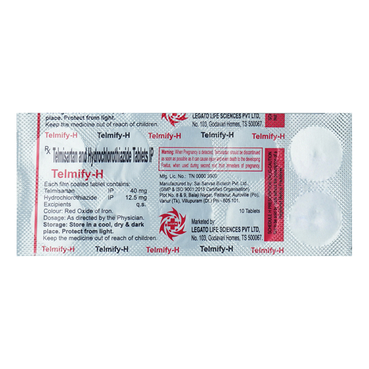 Telmify-H Tablet 10's, Pack of 10 Telmify-H Tablet 10's, Pack of 10