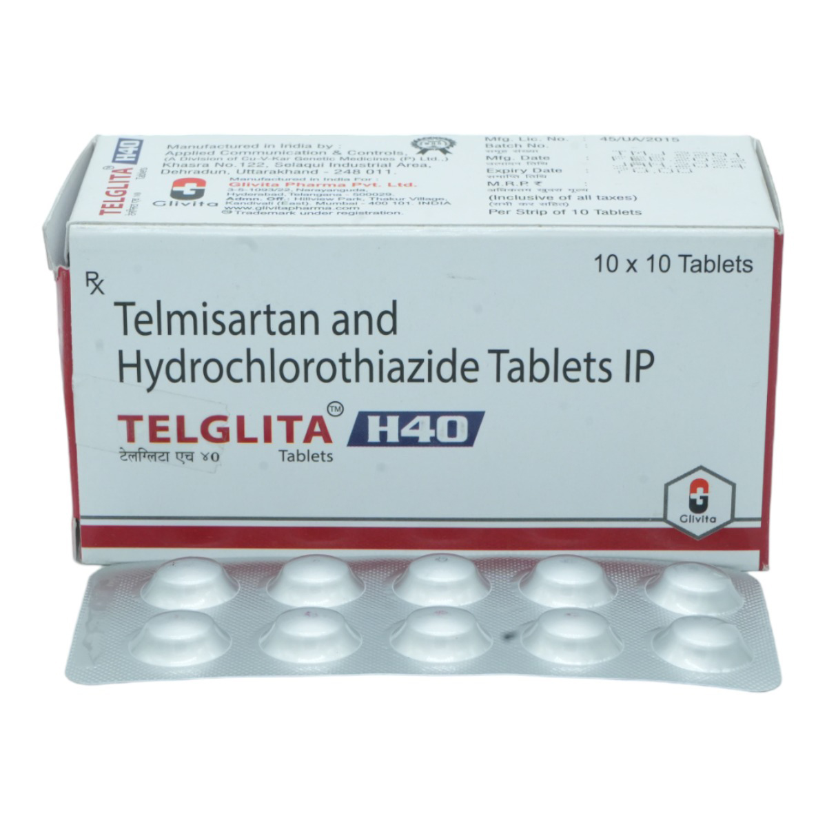 Telglita H 40 Tablet 10's, Pack of 10 Telglita H 40 Tablet 10's, Pack of 10