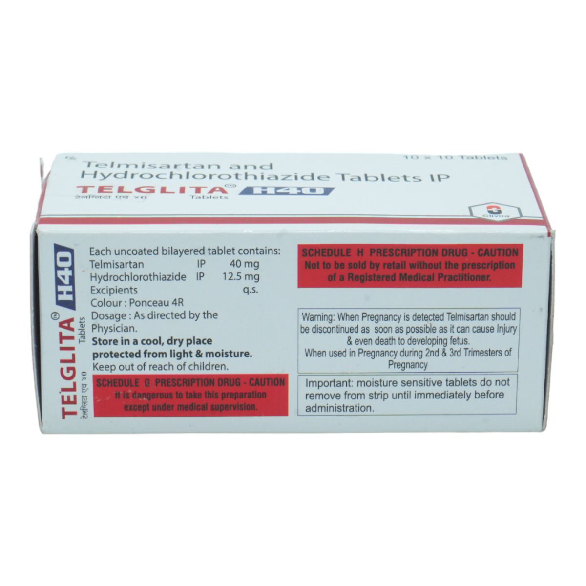 Telglita H 40 Tablet 10's, Pack of 10 Telglita H 40 Tablet 10's, Pack of 10