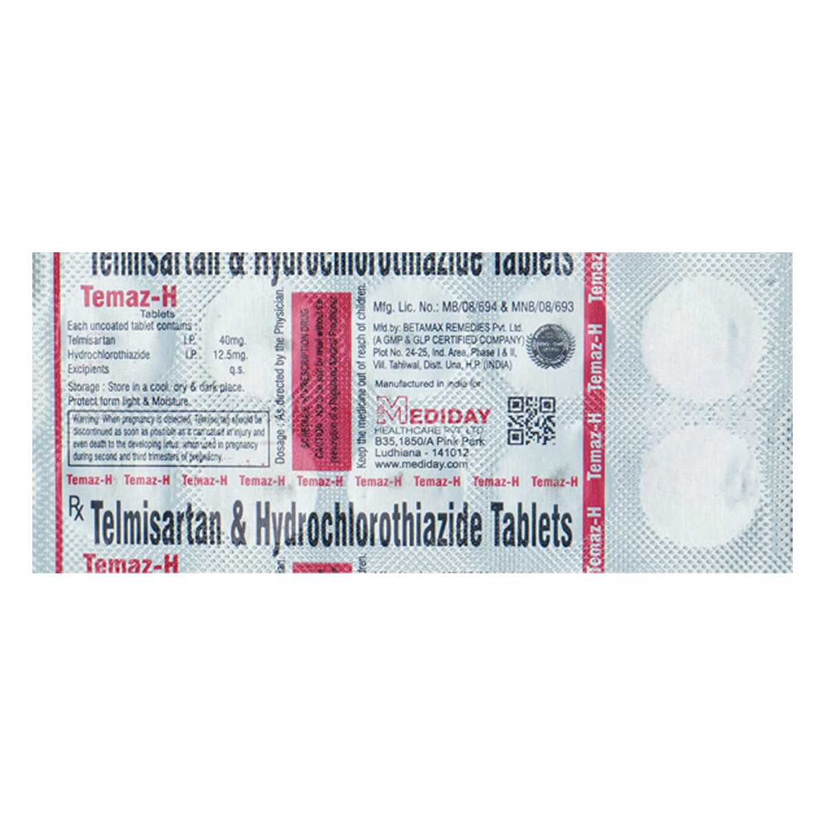 Temaz-H Tablet 10's, Pack of 10 Temaz-H Tablet 10's, Pack of 10