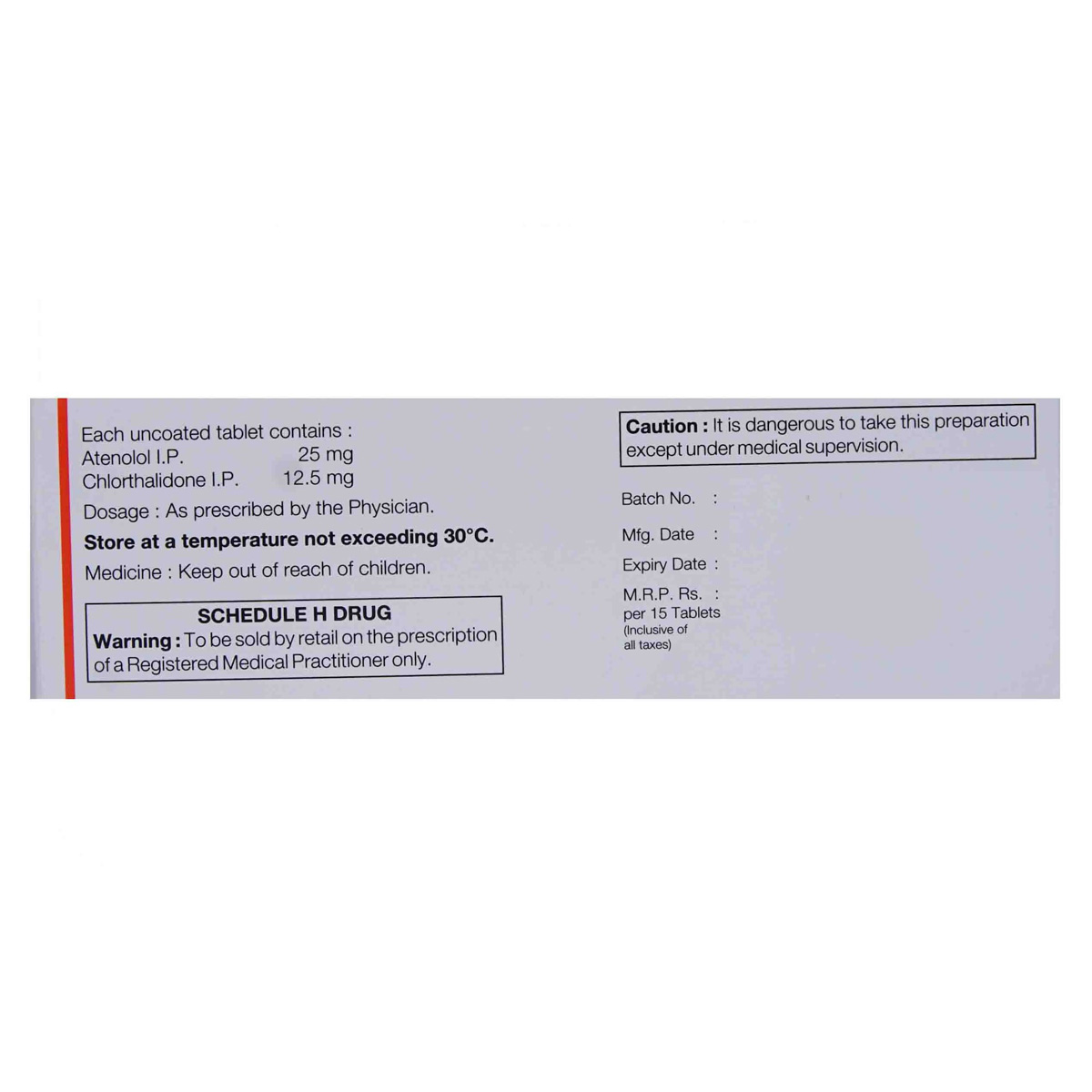 Tenoclor 25 Tablet 15's, Pack of 15 TABLETS Tenoclor 25 Tablet 15's, Pack of 15 TABLETS