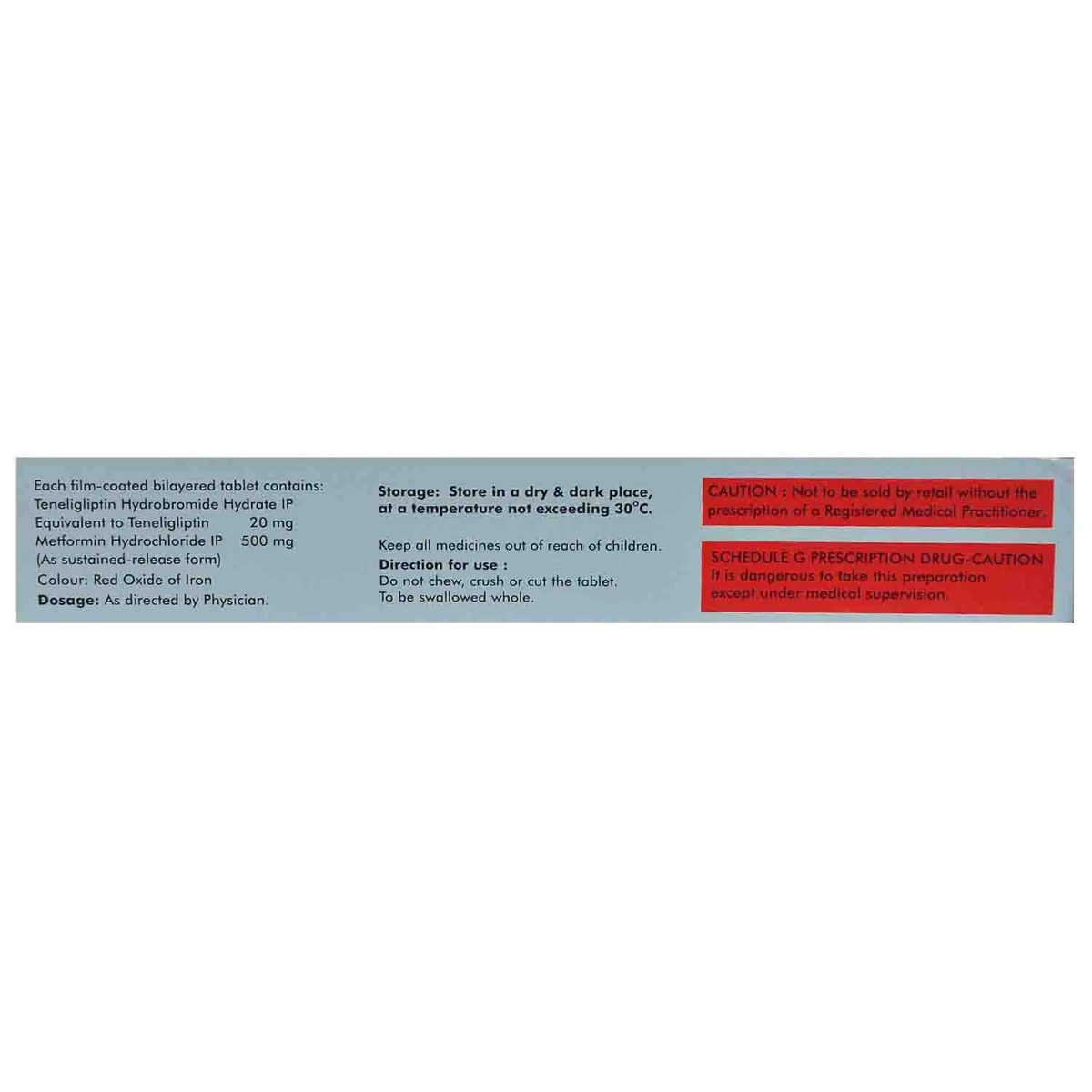 Tenepride M 500 Tablet 15's, Pack of 15 TABLETS Tenepride M 500 Tablet 15's, Pack of 15 TABLETS