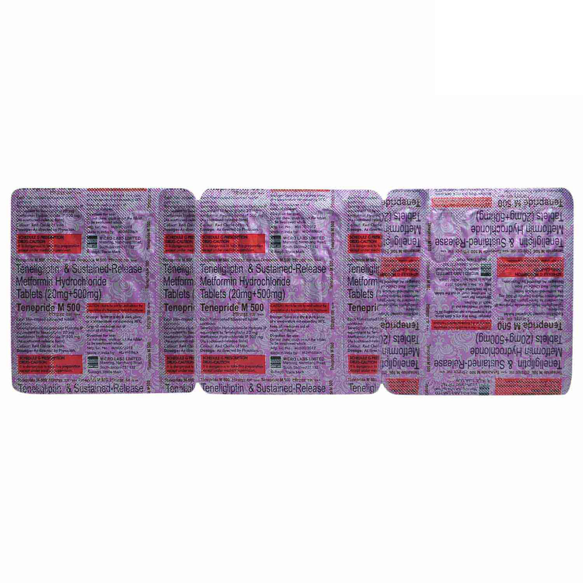 Tenepride M 500 Tablet 15's, Pack of 15 TABLETS Tenepride M 500 Tablet 15's, Pack of 15 TABLETS