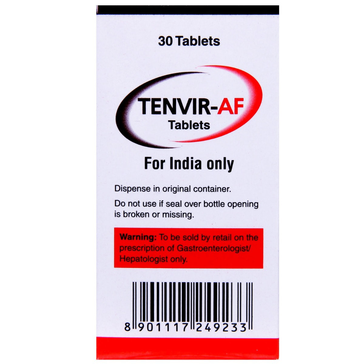 TENVIR AF 25MG TABLET 30'S, Pack of 1 TABLET TENVIR AF 25MG TABLET 30'S, Pack of 1 TABLET