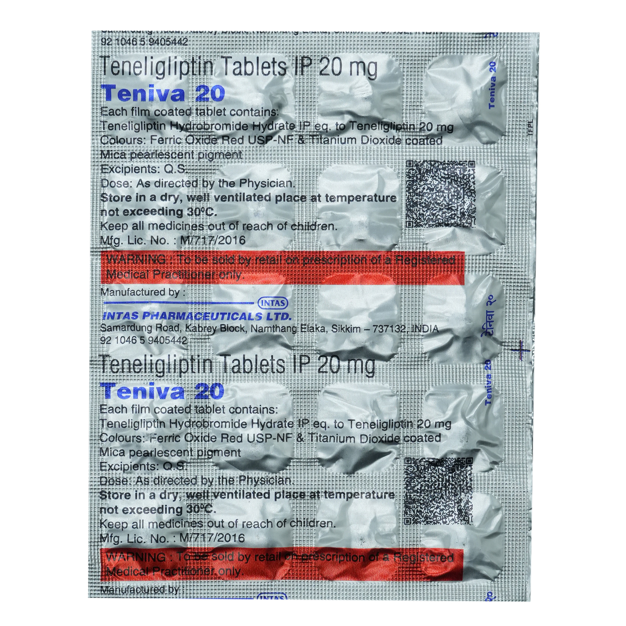 Teniva 20 Tablet 20's, Pack of 20 TABLETS Teniva 20 Tablet 20's, Pack of 20 TABLETS