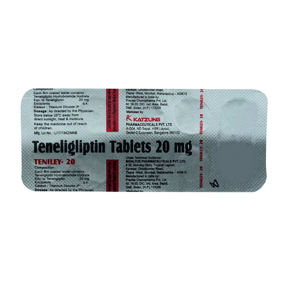 Teniley 20 mg Tablet 10's, Pack of 10 TabletS Teniley 20 mg Tablet 10's, Pack of 10 TabletS