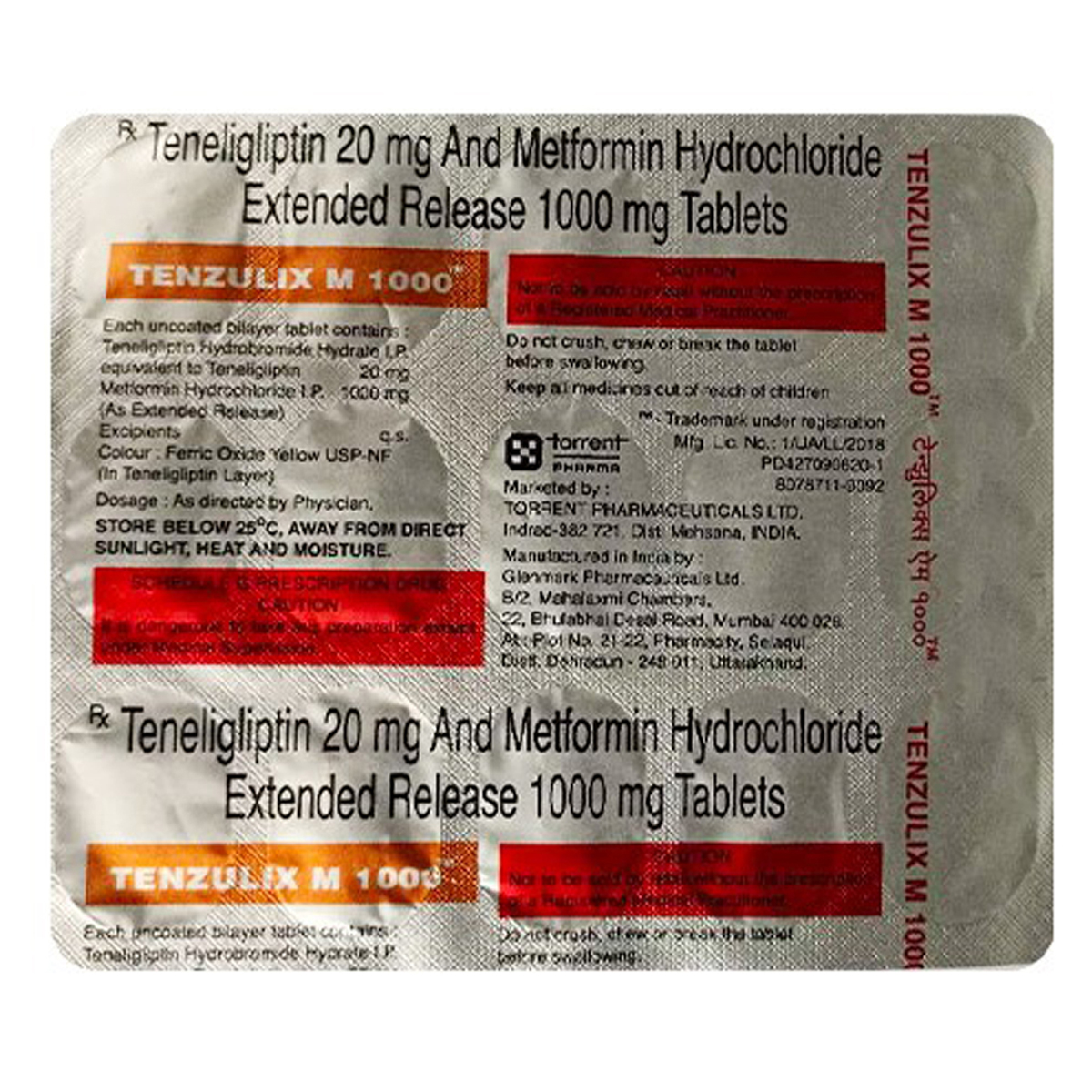 Tenzulix M 1000 Tablet 15's, Pack of 15 TABLETS Tenzulix M 1000 Tablet 15's, Pack of 15 TABLETS