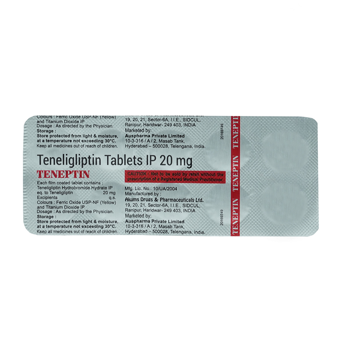Teneptin Tablet 10's, Pack of 10 TABLETS Teneptin Tablet 10's, Pack of 10 TABLETS