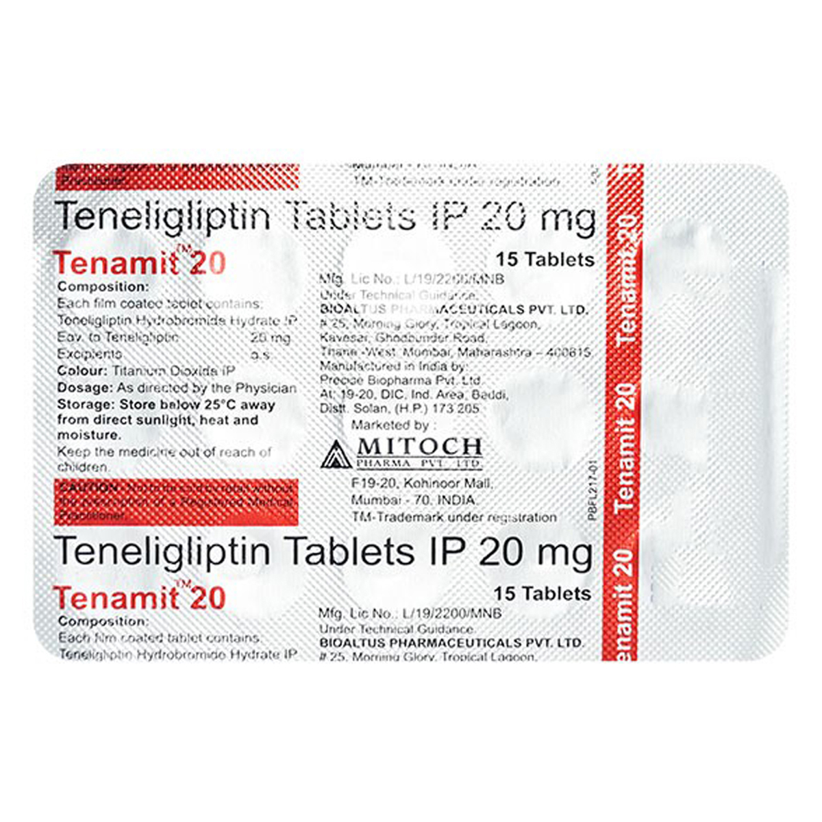 Tenamit 20 Tablet 15's, Pack of 15 TabletS Tenamit 20 Tablet 15's, Pack of 15 TabletS
