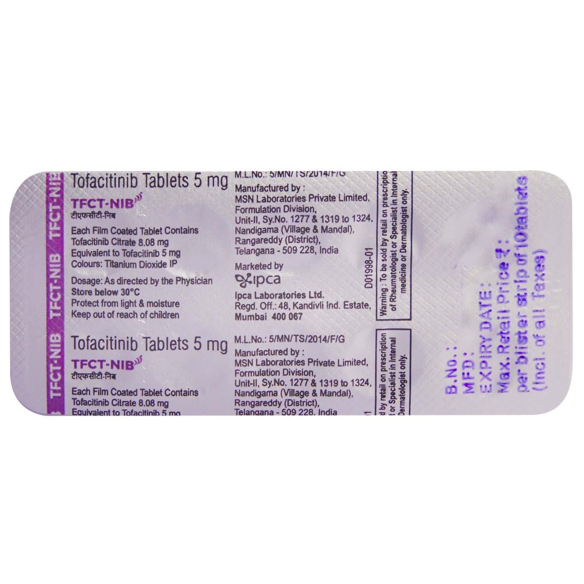TFCT NIB Tablet 10's, Pack of 10 TABLETS TFCT NIB Tablet 10's, Pack of 10 TABLETS
