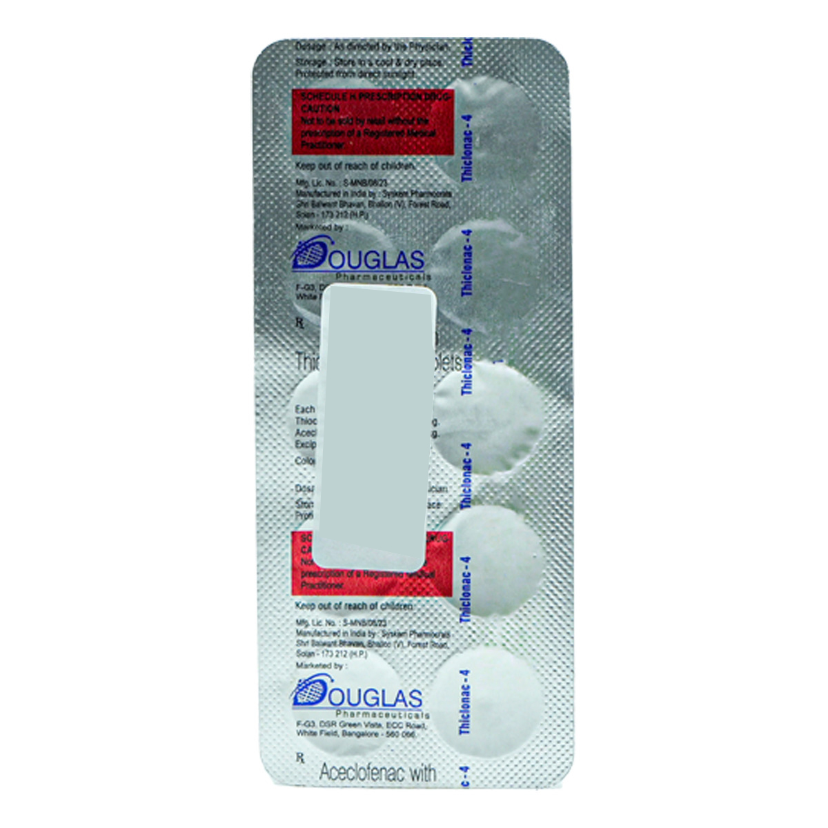 THICLONAC 4MG TABLET, Pack of 10 TABLETS THICLONAC 4MG TABLET, Pack of 10 TABLETS