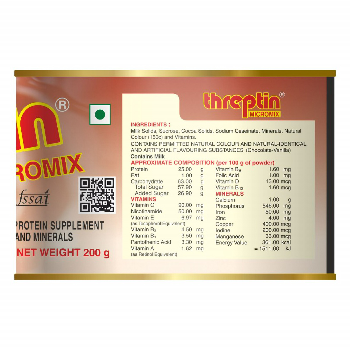 Threptin Micromix Chocolate Flavour Powder, 200 gm, Pack of 1 Threptin Micromix Chocolate Flavour Powder, 200 gm, Pack of 1