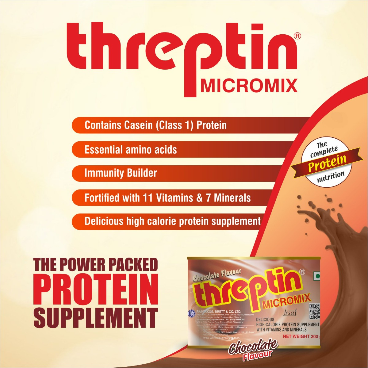 Threptin Micromix Chocolate Flavour Powder, 200 gm, Pack of 1 Threptin Micromix Chocolate Flavour Powder, 200 gm, Pack of 1