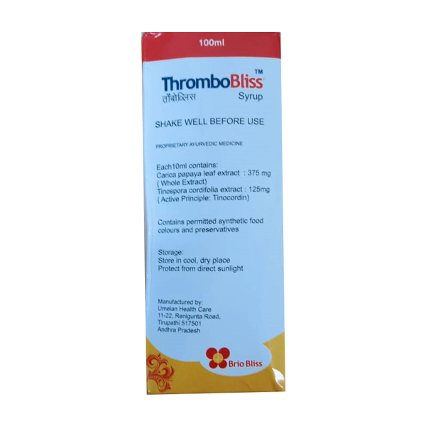 ThromboBliss Syrup 100 ml, Pack of 1 SYRUP ThromboBliss Syrup 100 ml, Pack of 1 SYRUP