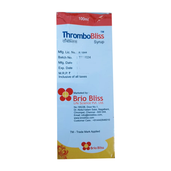 ThromboBliss Syrup 100 ml, Pack of 1 SYRUP ThromboBliss Syrup 100 ml, Pack of 1 SYRUP